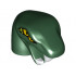 Minifigure, Head Modified Snake Short Neck with Open Mouth with White Fangs and Four Yellow Eyes Pattern: {земно зелен}