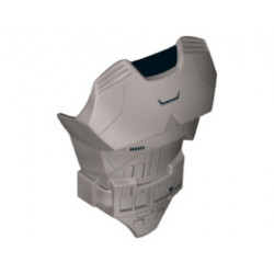 Large Figure Torso with SW Gray Armor Pattern (Captain Phasma): {сребърно метален}