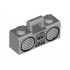 Minifigure, Utensil Radio Boom Box with Handle with Black Cassette Player, Switches and Rimmed Speakers Pattern: {умерено каменно сив}