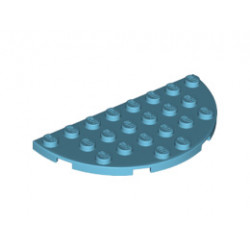 1/2 кръгла плочка 4X8: {умерено небесносин}