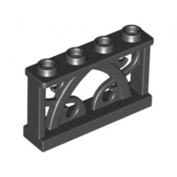 Железна ограда 1X4x2 с 4 стъда: {черен}