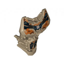 Large Figure Torso with Bionicle Brown and Black Pattern: {пясъчно жълт}