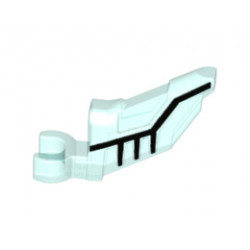 Minifigure, Wing with Clip and Black Lines Pattern (Minifigure Left Side): {прозрачно светло син}