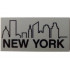 Tile 2 x 4 with City Skyline and NEW YORK Pattern: {умерено каменно сив}