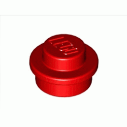 Кръгла плочка 1X1: {ярко червен}