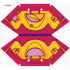 Plastic Tent with Dark Purple Ridge Line and Bright Light Orange Friends Flap and Butterfly Pattern: {неопределен}