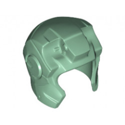 Minifigure, Headgear Helmet Space with Open Face and Top Hinge (Iron Man): {пясъчно зелен}
