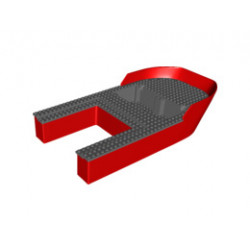 Boat, Hull Giant Bow 40 x 20 x 7, Base with Dark Bluish Gray Boat, Hull Giant Bow 40 x 20 x 7, Top (18913 / 18912): {ярко червен}