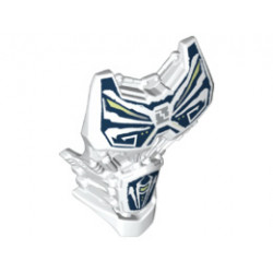Large Figure Torso with Bionicle Blue and Gray Pattern: {бял}