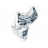 Large Figure Torso with Bionicle Blue and Gray Pattern: {бял}