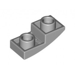 Инверсна плочка 1X2X2/3 с полу дъга: {умерено каменно сив}