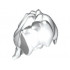 Minifigure, Hair Spiked Sloping Right with Light Bluish Gray Highlights Pattern: {бял}