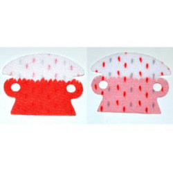 Minifigure, Cape Cloth, Arm Holes and Rounded Collar with Red and Gray Fur Spots and Red Back Pattern: {бял}