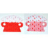 Minifigure, Cape Cloth, Arm Holes and Rounded Collar with Red and Gray Fur Spots and Red Back Pattern: {бял}