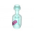 Minifigure, Utensil Bottle with Bright Pink Label with 'DRINK ME' Pattern: {прозрачно светло син}