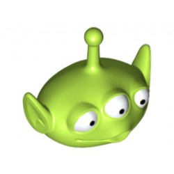 Minifigure, Head Modified Alien with Antenna and Three Eyes Pattern : {ярко жълто-зелен}