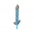 Minifigure, Weapon Sword, Long with Flat Silver Tip and Angular Crossguard: {прозрачно син}
