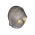 Minifigure, Head Modified SW C-3PO / K-3PO Protocol Droid with Yellow Eyes Pattern: {сребърно метален}