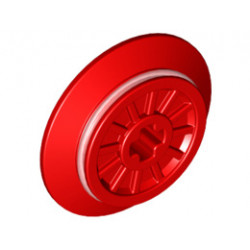 Train Wheel RC Train, Spoked with Technic Axle Hole and Rubber Friction Band : {ярко червен}