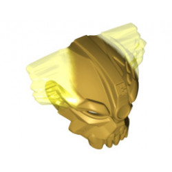 Bionicle Mask of Control with Marbled Trans-Neon Green Pattern: {топло златист}
