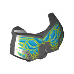 Large Figure Chest Armor Small with Bionicle Storm Beast Pattern: {черен}