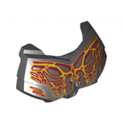 Large Figure Chest Armor Small with Bionicle Lava Beast Pattern: {черен}