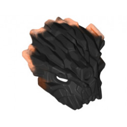 Bionicle Mask of Corruption with Marbled Trans-Neon Orange Pattern: {черен}
