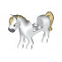 Horse with 2 x 2 Cutout, Dark Bluish Gray Nose, Brown Eyes, Tan Eyebrows, Mane and Tail Pattern: {бял}