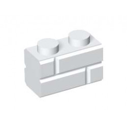 Профилирана тухличка 1X2 с прорез: {бял}