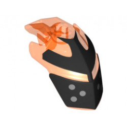 Hero Factory Helmet Visor with Clip with Face Guard Pattern Type 4: {прозрачно флуорисциращо червеникаво оранжев}