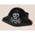 Minifigure, Headgear Hat, Pirate Bicorne with Skull with Eyepatch and Wrenches Crossbones Pattern: {черен}