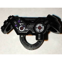 Minifigure, Armor Shoulder Pads with Scabbard for Two Katanas and Mechanical Components with Dark Purple Dots Pattern: {черен}