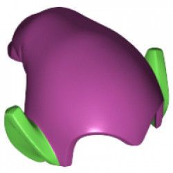 Minifigure, Headgear Hat, Elf Drooping with Pointed Ears with Magenta Top Pattern (Green Goblin): {ярко червеникаво-виолетов}