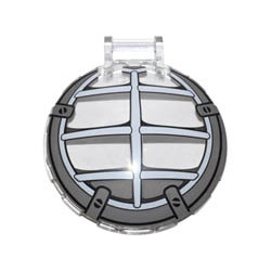 Dish 6 x 6 Inverted - No Studs with Handle with Ninjago Mech Cockpit Pattern: {прозрачен}