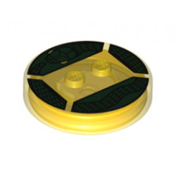 Dimensions Toy Tag 4 x 4 x 2/3 with 2 Studs for Lord Voldemort #64 with Dark Green Snake Pattern: {прозрачно жълт}