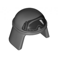 Minifigure, Headgear Helmet SW Imperial Pilot with Black Goggles Pattern (AT-ST Driver): {тъмно каменно сив}