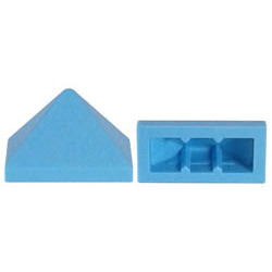 Крайна плочка ръб на покрив 1X2/45°: {умерено син}