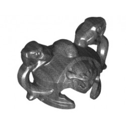 Minifigure, Headgear Helmet Ninjago with Cheek Protection and 2 Snakes wth Fangs: {титаниево метален}