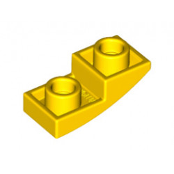 Инверсна плочка 1X2X2/3 с полу дъга: {ярко жълт}