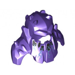 Minifigure, Headgear Head Cover, Armor Spiked with Shoulder Pads, Electricity Shooting Down Pattern: {светло виолетов}