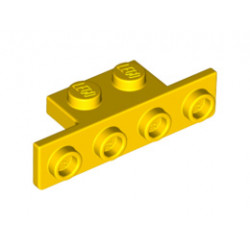 Ъглова плочка 1X2/1X4 (*) със заоблени ъгли отдолу: {ярко жълт}
