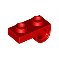 Инверсна плочка 1X2 с хоризонтална дупка Ø4,85 Rev. : {ярко червен}