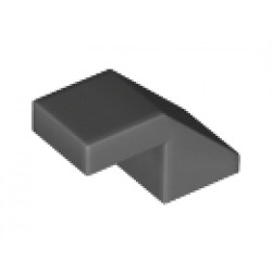 Покривна плочка 1X2/45° без пъпки: {тъмно каменно сив}