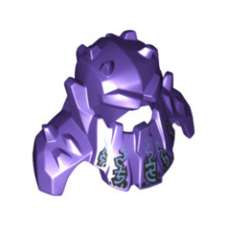 Minifigure, Headgear Head Cover, Armor Spiked with Shoulder Pads, Electricity Shooting Up Pattern: {светло виолетов}