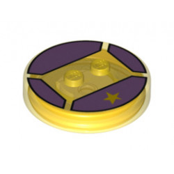 Dimensions Toy Tag 4 x 4 x 2/3 with 2 Studs for Lumpy Space Princess #48 with Yellow Star on Medium Lavender Background Pattern: {прозрачно жълт}