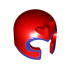 Minifigure, Headgear Helmet with Front Prongs and Dark Purple Pattern (Magneto) : {ярко червен}