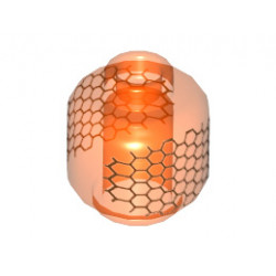 Мини глава No. 2072: {прозрачно флуорисциращо червеникаво оранжев}