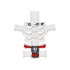 Torso Skeleton, Angular Rib Cage with Black Holes and Cracks and Red Loincloth with Cracked White Skull Pattern: {бял}