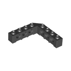 Техническа тухличка 5X5 с десен ъгъл (1x4 - 1x4) : {черен}