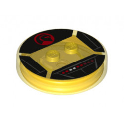Dimensions Toy Tag 4 x 4 x 2/3 with 2 Studs for Michael Knight #45 with Red and White Light Panel and Red Knight Rider Logo Pattern : {прозрачно жълт}